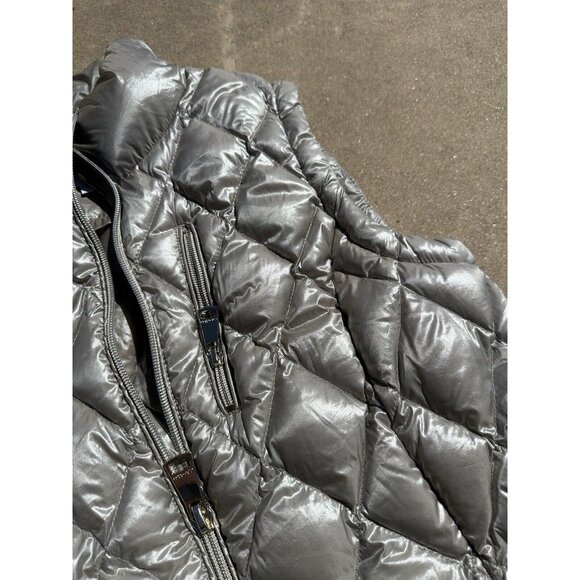 Calvin Klein Puffer Vest Womens Small Champagne‎ Silver Metallic Down Quilted - Picture 14 of 14